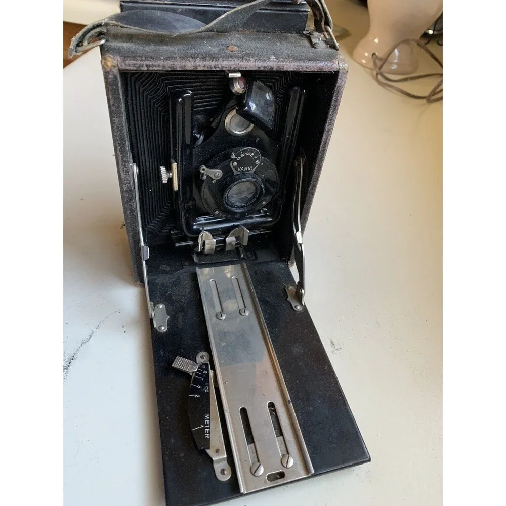 Antique Vintage Folding Camera Vario Rodenstock Munchen 1:6.5 f = 13.5 cm